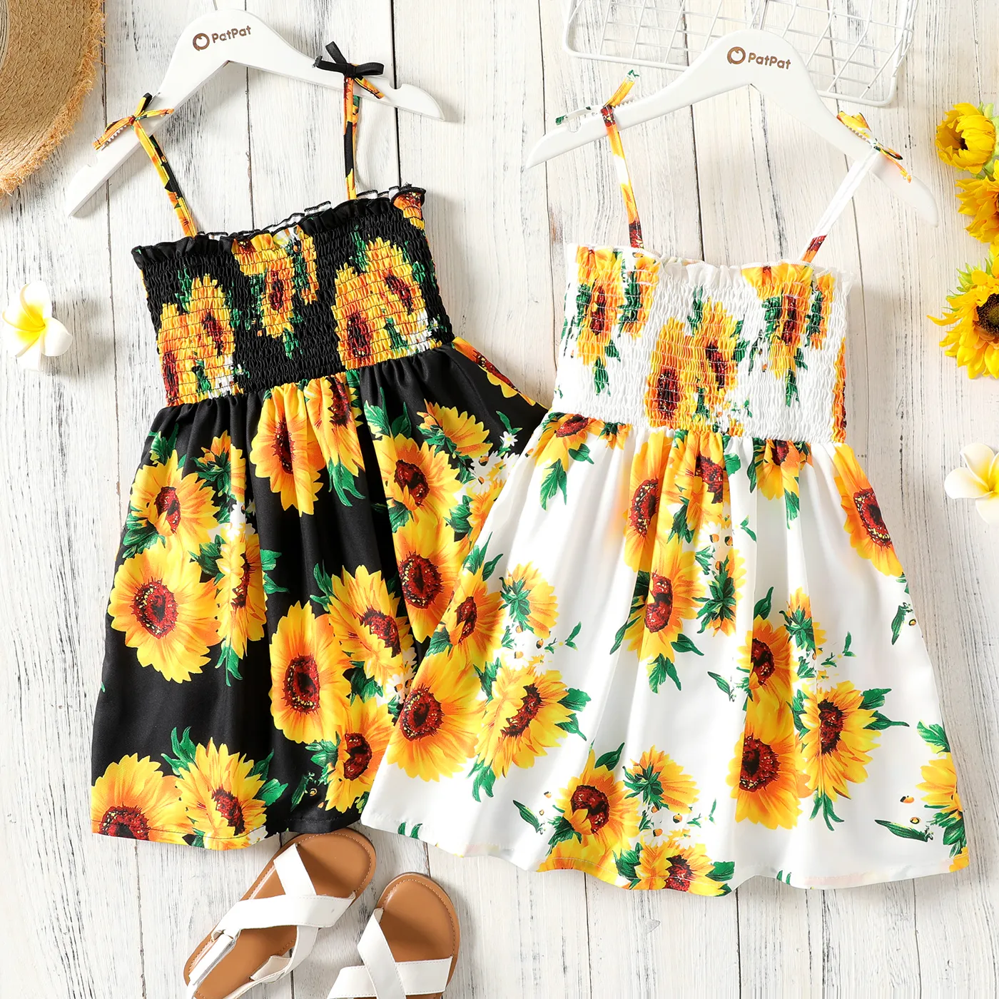 Kid Girl Floral Print Smocked Slip Dress  image 2