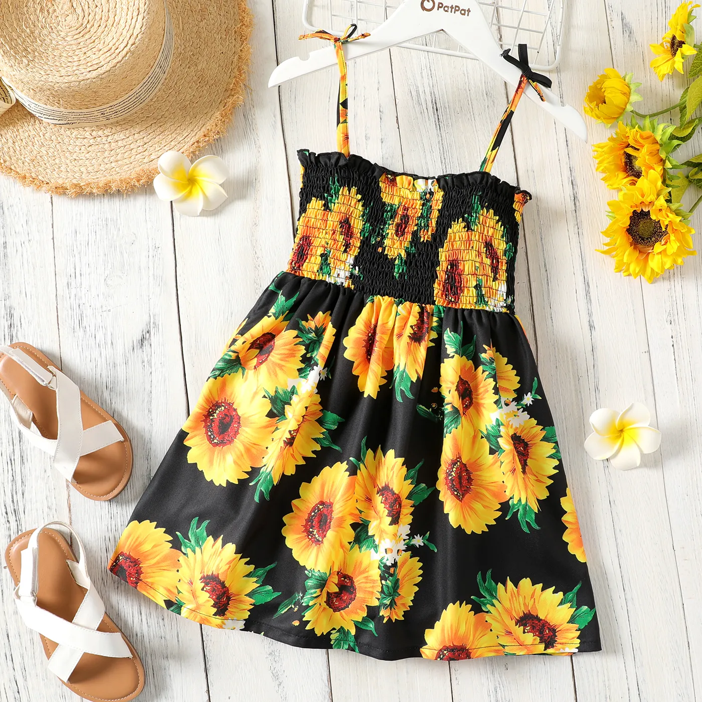 Kid Girl Floral Print Smocked Slip Dress  image 6