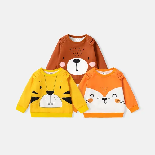 Naia Toddler Girl/Boy Animal Print Ear Design Pullover Sweatshirt