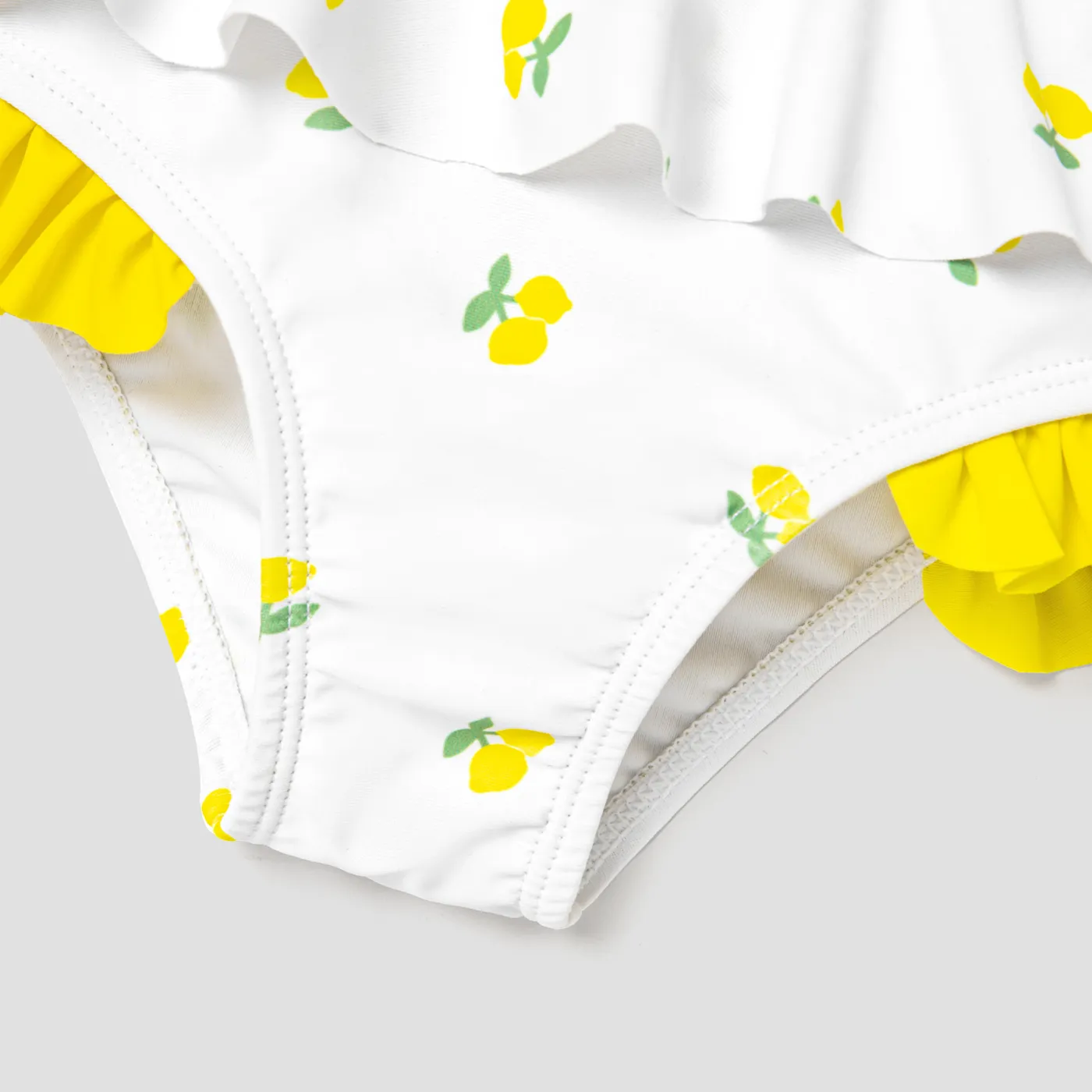 2pcs Baby Girl Allover Floral Print Layered Ruffled Strappy Two-piece Swimsuit ORIGINALWHITE image 6