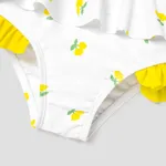 2pcs Baby Girl Allover Floral Print Layered Ruffled Strappy Two-piece Swimsuit ORIGINALWHITE image 6