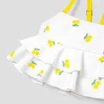 2pcs Baby Girl Allover Floral Print Layered Ruffled Strappy Two-piece Swimsuit ORIGINALWHITE image 5