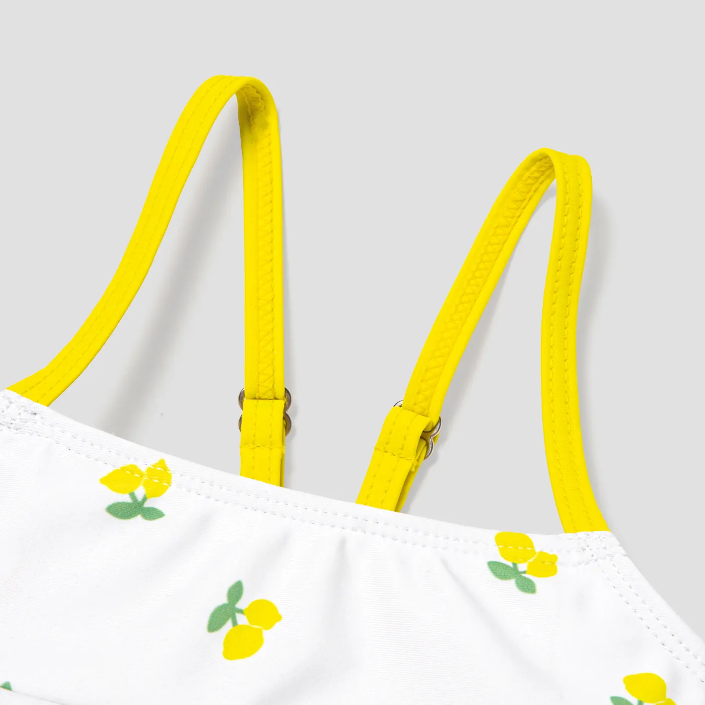 2pcs Baby Girl Allover Floral Print Layered Ruffled Strappy Two-piece Swimsuit ORIGINALWHITE image 4