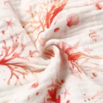 Baby Girl 100% Cotton Allover Coral Print Lettuce Trim Smocked Tank Romper  image 5
