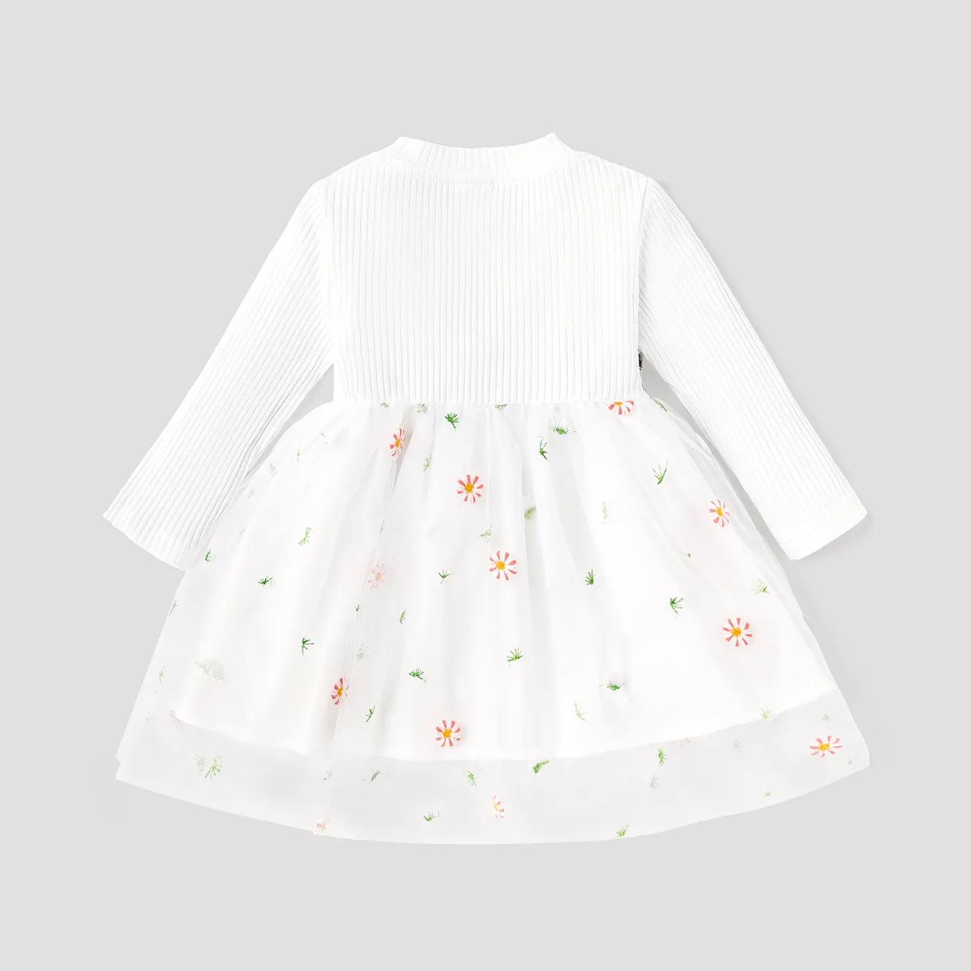 Bebé Renda Bonito Manga comprida Vestidos Branco image 2
