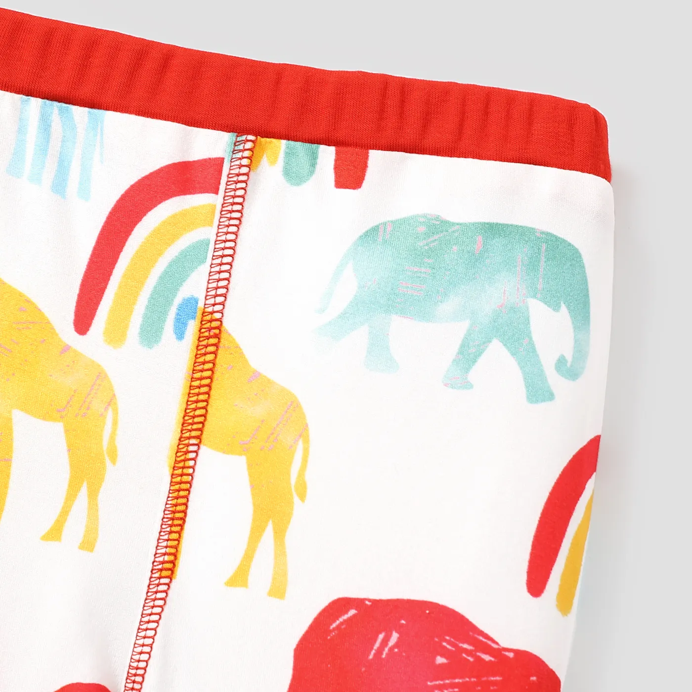 Baby Girl Allover Multicolor Animal & Rainbow Print Leggings Pants Color block image 3