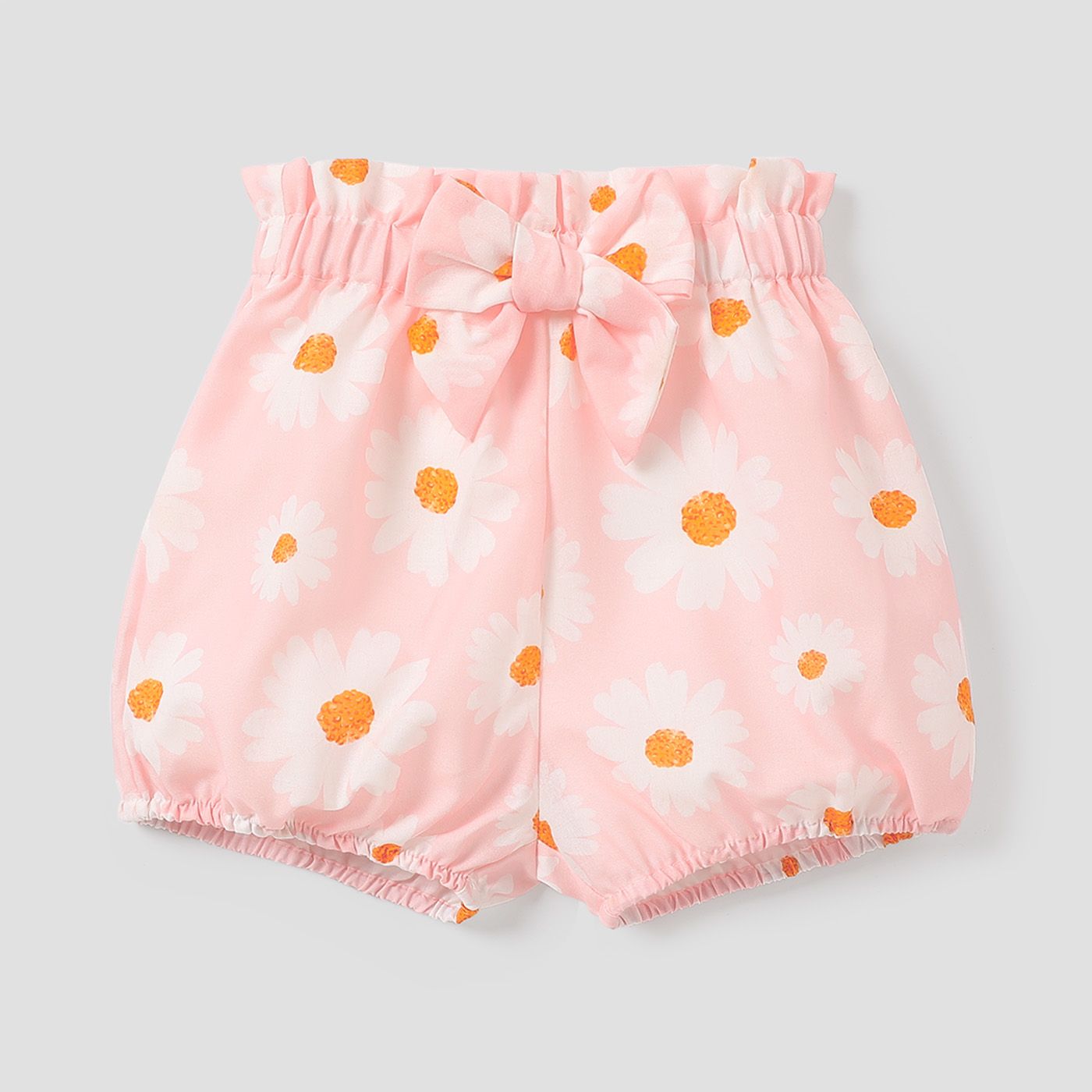 

Baby Girl Allover Floral Print Bow Front Shorts