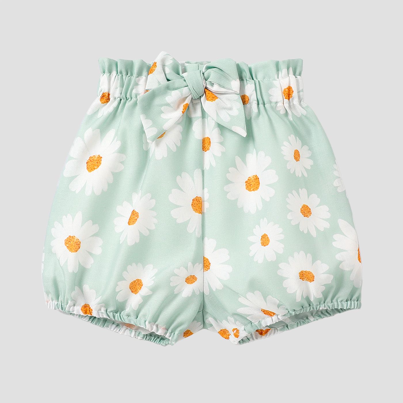 

Baby Girl Allover Floral Print Bow Front Shorts