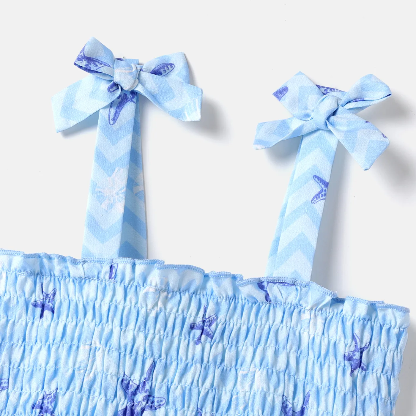 Criança Menina Ponto smock Elementos marinhos Vestidos Azul image 3
