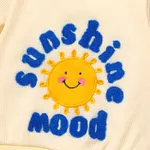 Baby Girl Sun & Letter Embroidered Long-sleeve Waffle Sweatshirt  image 4
