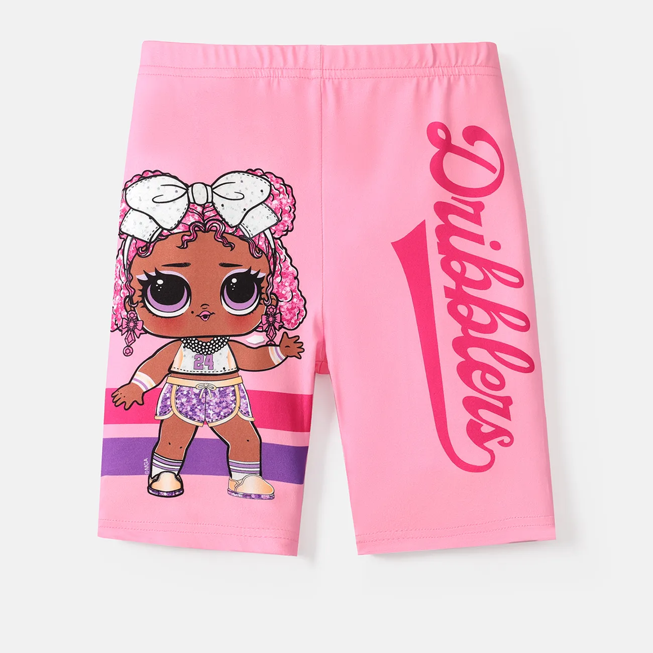 lol. sorpresa! Pantaloncini leggings con stampa di personaggi in tessuto rpet ecologico per bambina Rosa big image 1