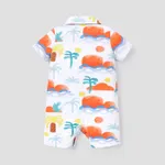 Baby Boy/Girl 100% Cotton Allover Coconut Tree Print Short-sleeve Romper Colorful image 2
