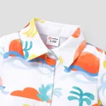 Baby Boy/Girl 100% Cotton Allover Coconut Tree Print Short-sleeve Romper Colorful image 3
