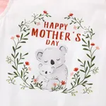 Baby Girl 100% Cotton Mesh Flutter-sleeve Koala & Letter Print Tee  image 4