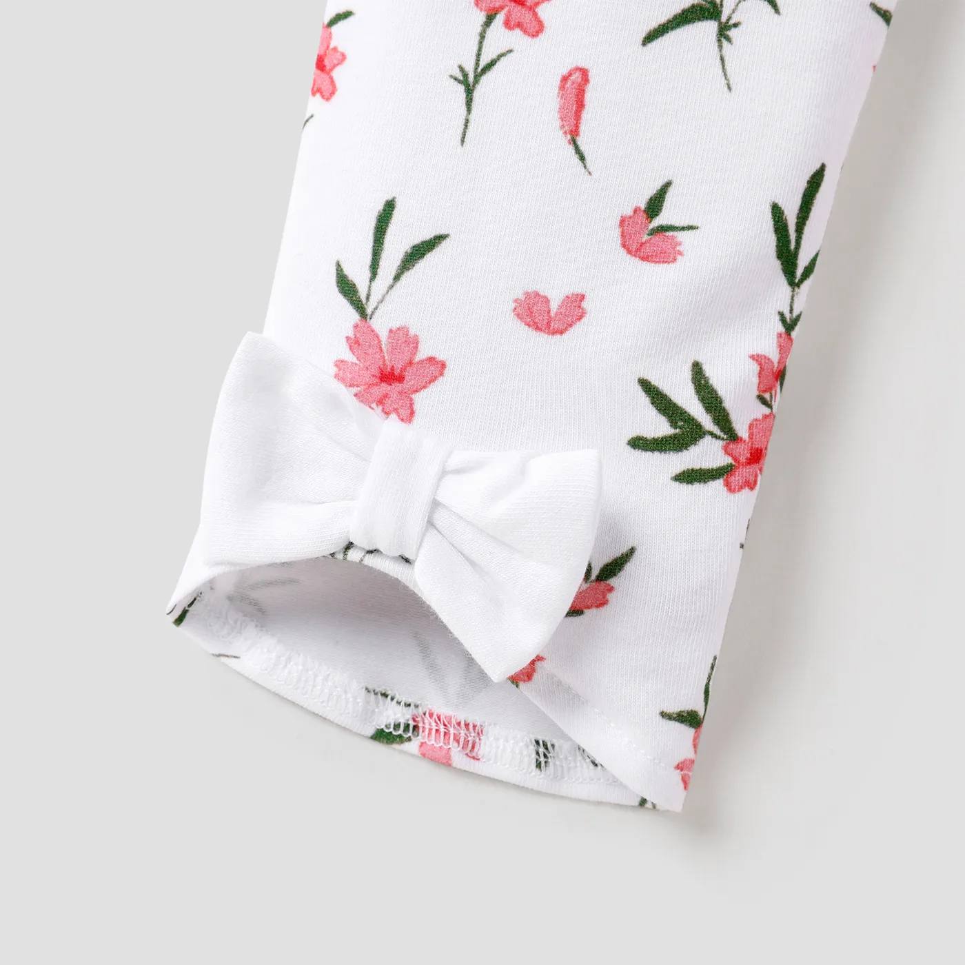 Baby Girl Cotton Bow Detail Allover Floral Print Leggings Pants  image 5