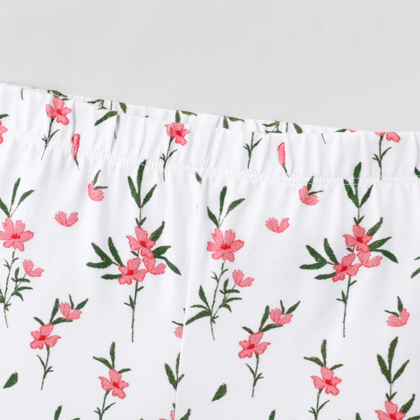Baby Girl Cotton Bow Detail Allover Floral Print Leggings Pants  image 3