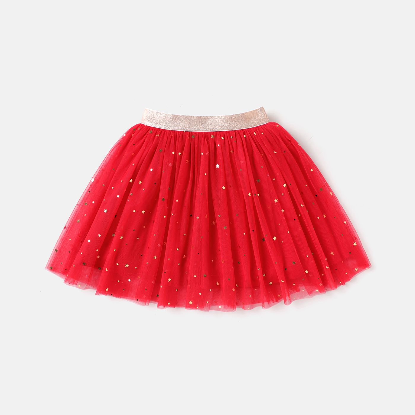 

Kid Girl Stars Glitter Design Mesh Skirt