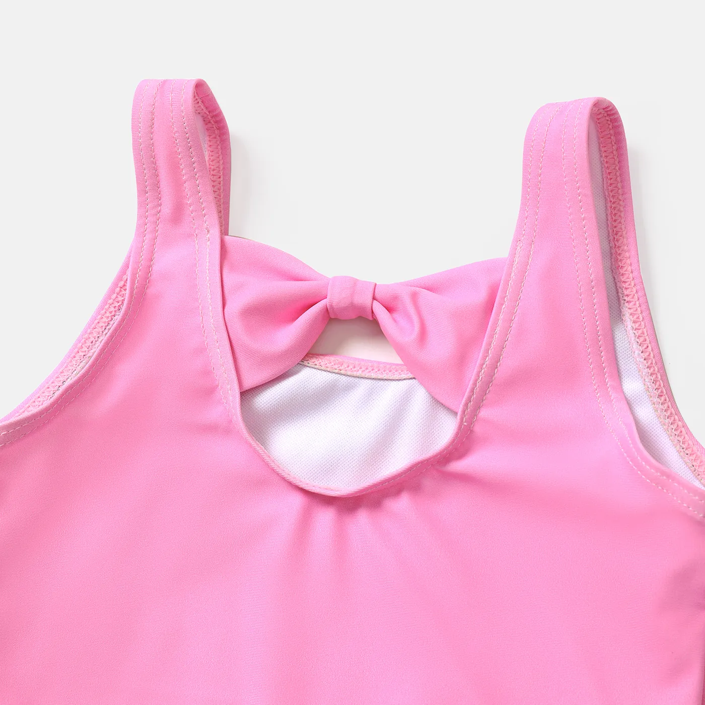 PAW Patrol Toddler Girl Bowknot Design Rainbow Print Sleeveless Onepiece Swimsuit Pink image 4