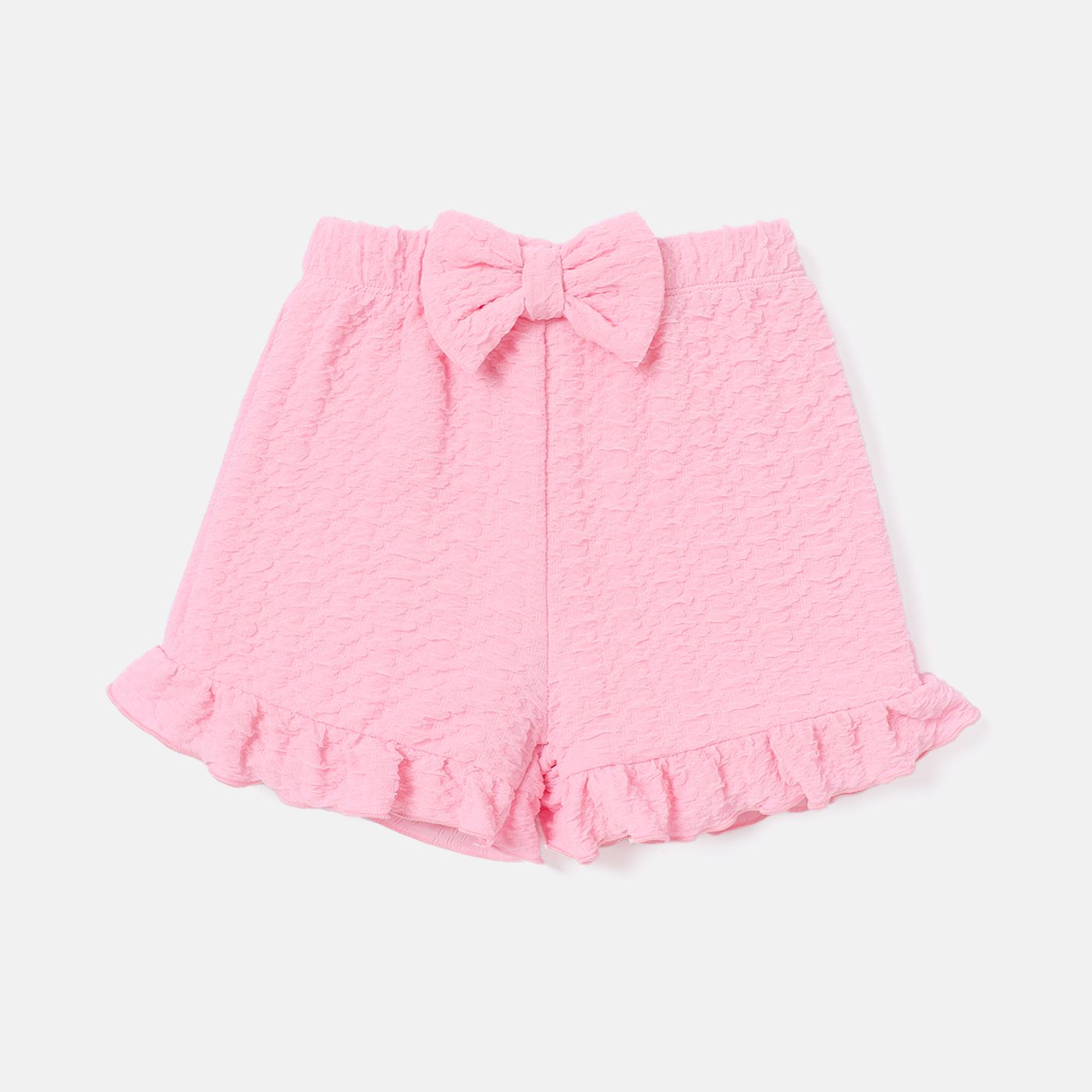 Toddler Girl Solid Color Bowknot Design Elasticized Shorts