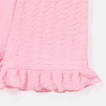 Toddler Girl Solid Color Bowknot Design Elasticized Shorts Pink image 4