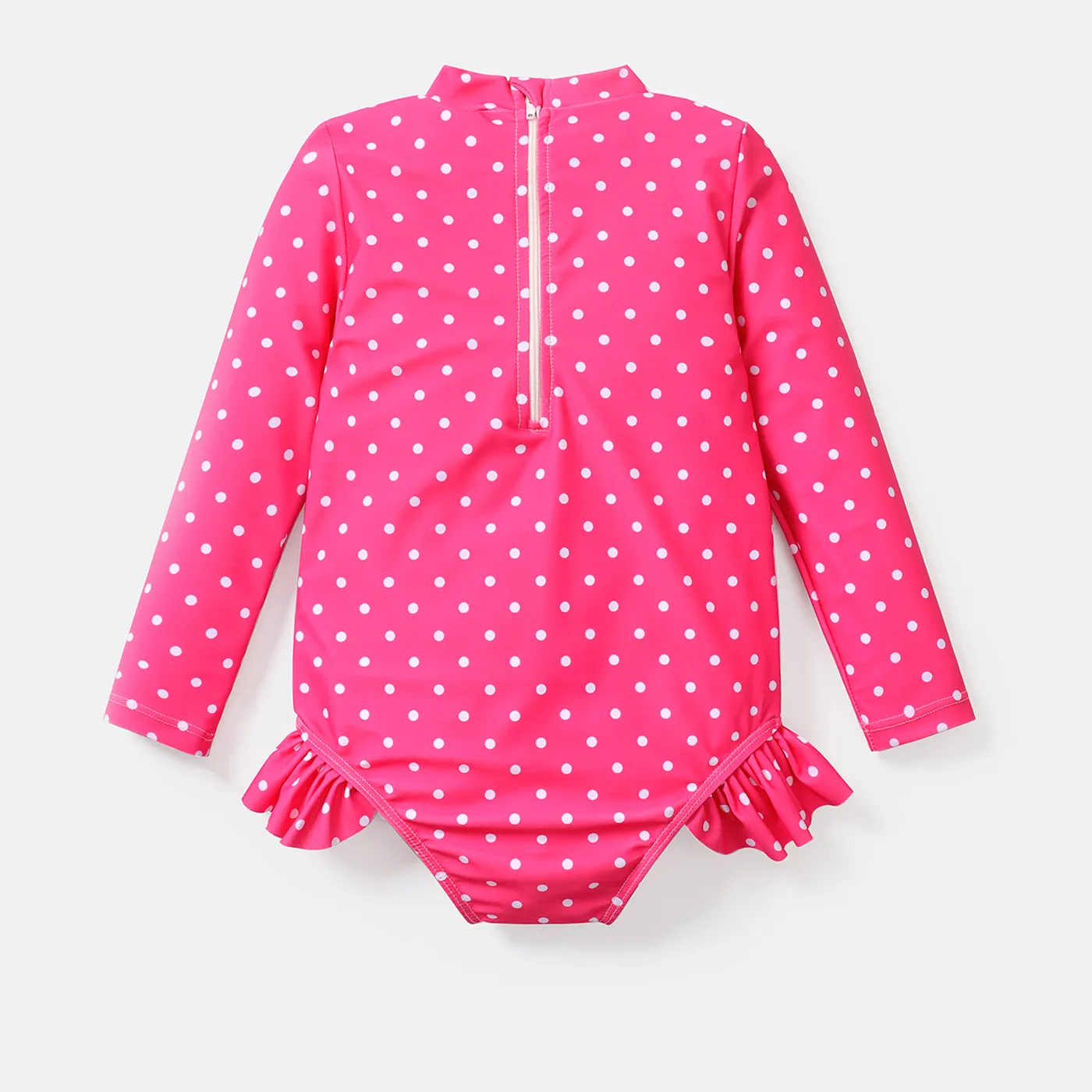 Baby Shark Toddler Girl Polka dots Colorblock Onepiece Swimsuit  image 2