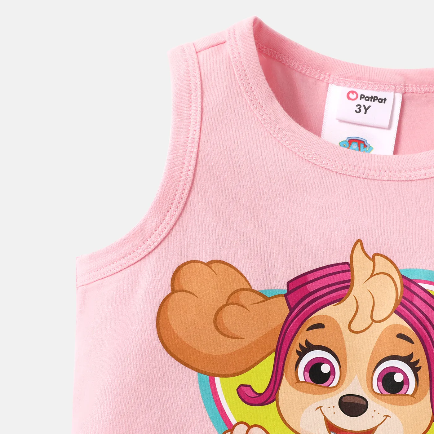 PAW Patrol Toddler Girl Heart Print Naia/Cotton Sleeveless Dress Pink image 4