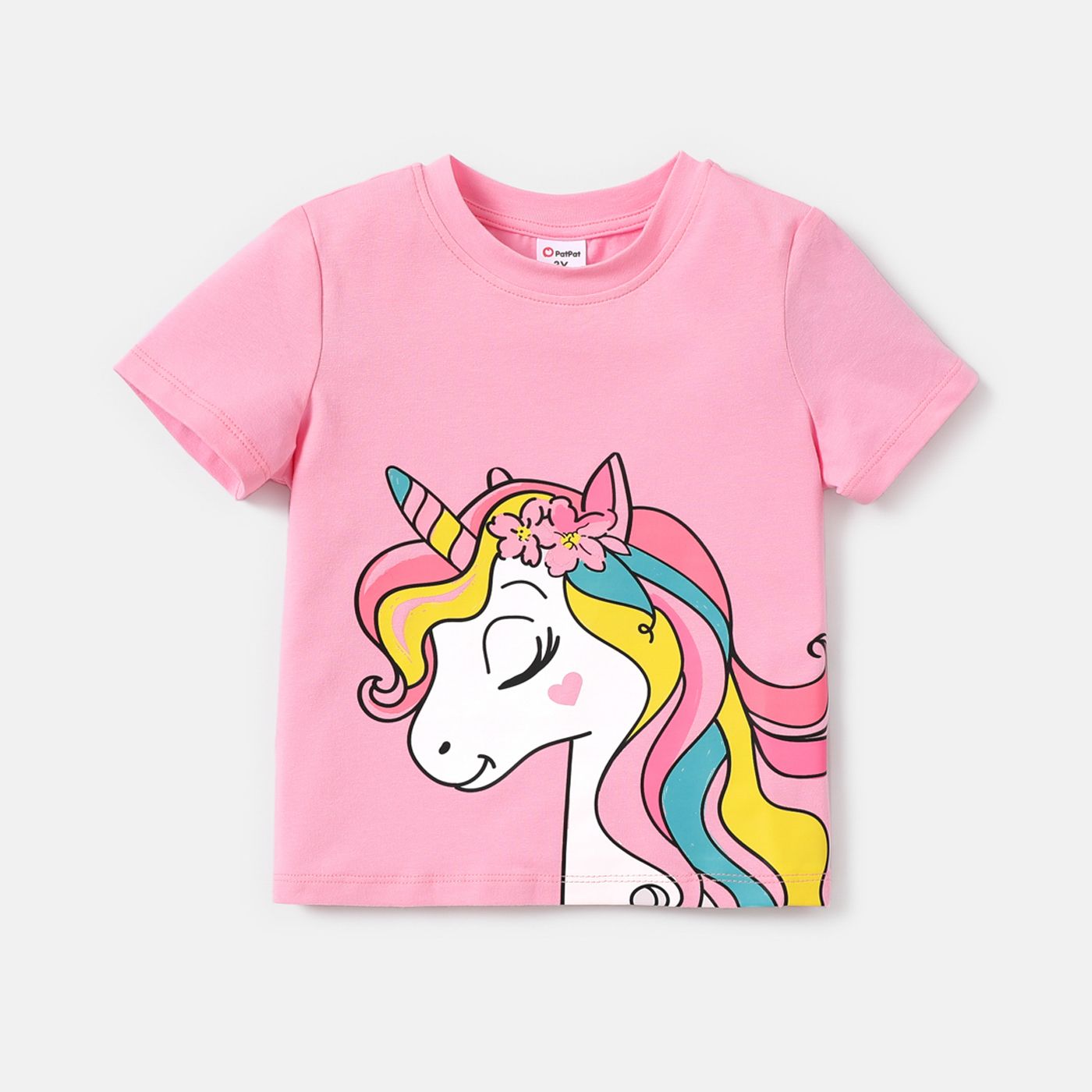 

Toddler Girl Unicorn Print Short-sleeve Cotton Tee