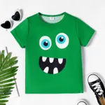 Kinder Unisex Gesichtsausdrücke Kurzärmelig T-Shirts grün