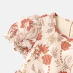 Baby Girl Floral Print Bow Front Puff-sleeve Dress  image 4