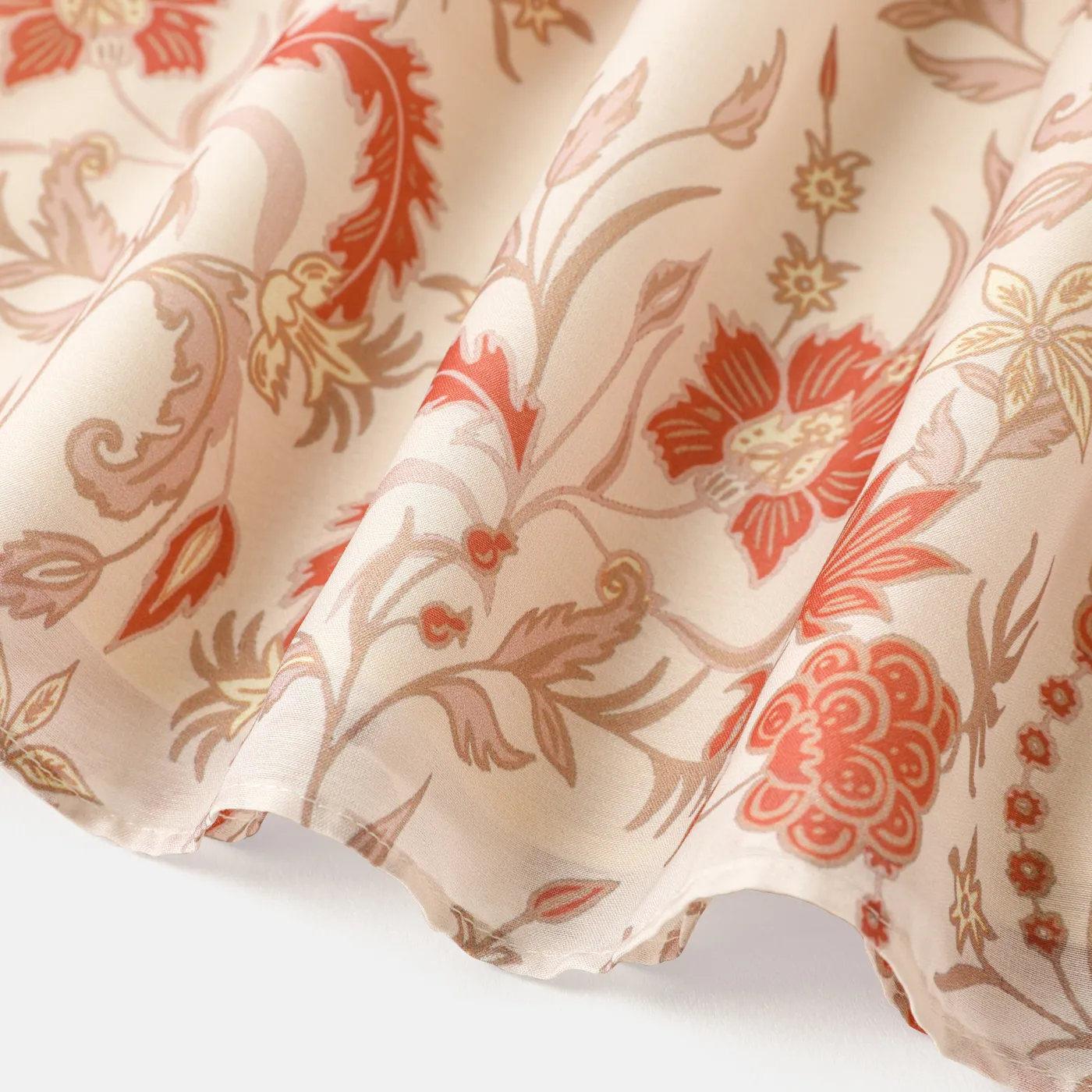 Baby Girl Floral Print Bow Front Puff-sleeve Dress  image 5