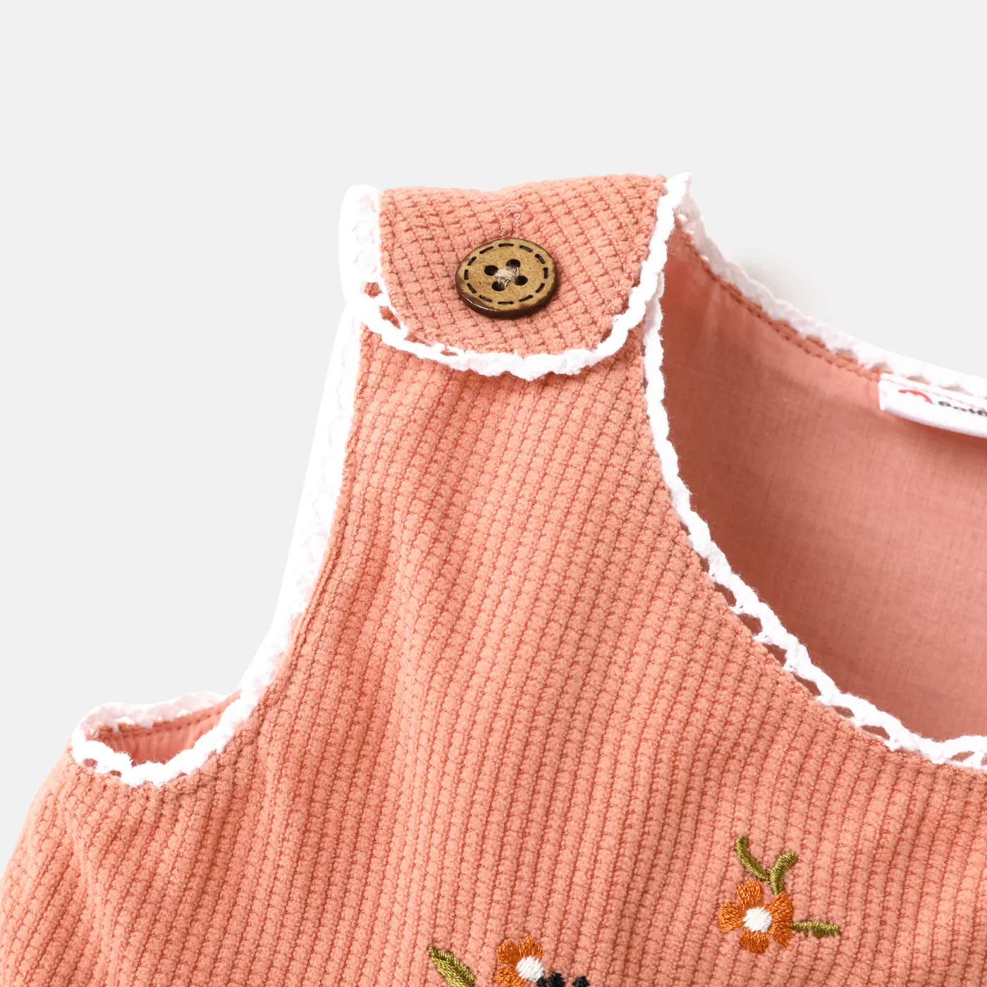 Baby Girl Bird Embroidered Sleeveless Dress Pink image 4