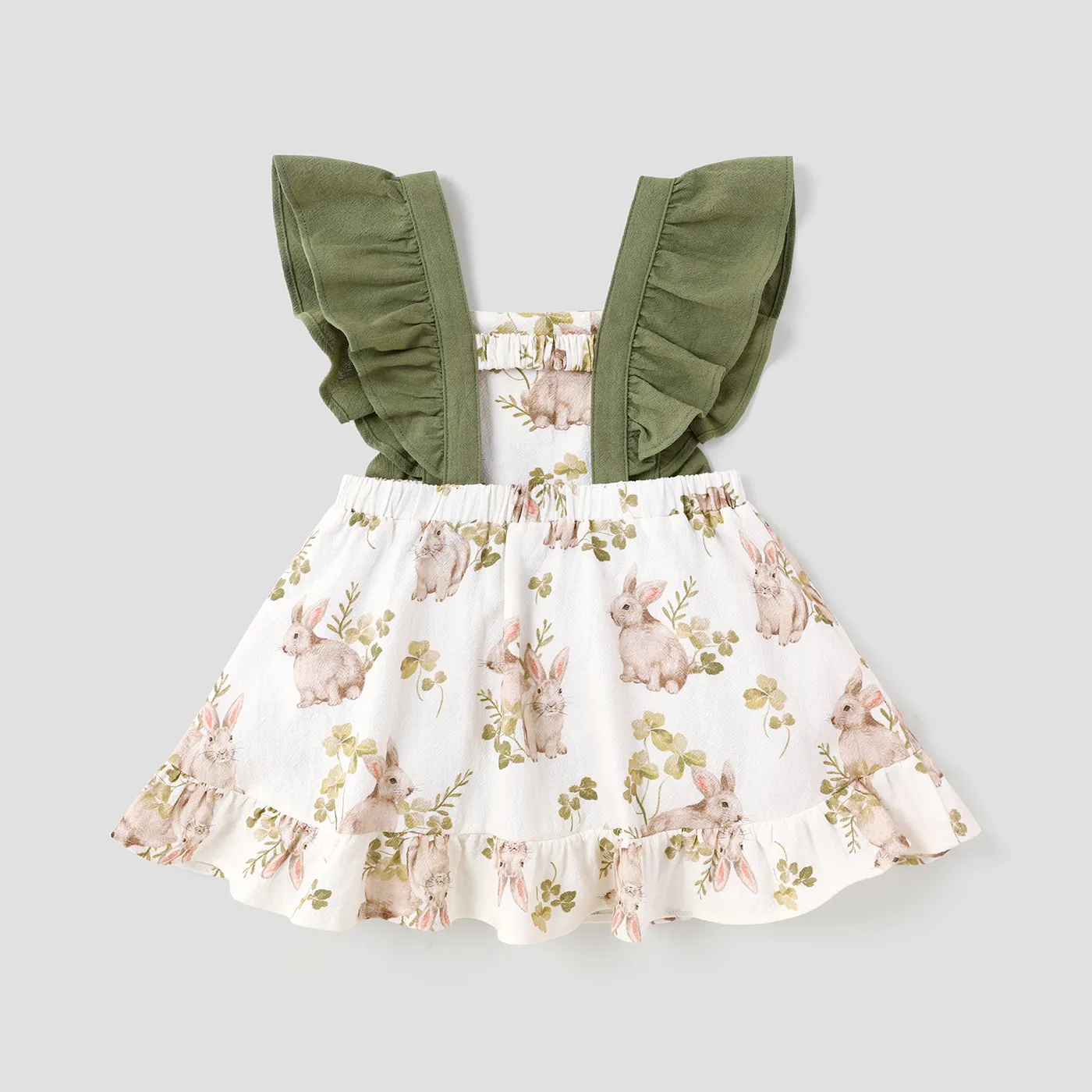Baby Girl 100% Cotton Bow Front Ruffle Trim Dress  image 6