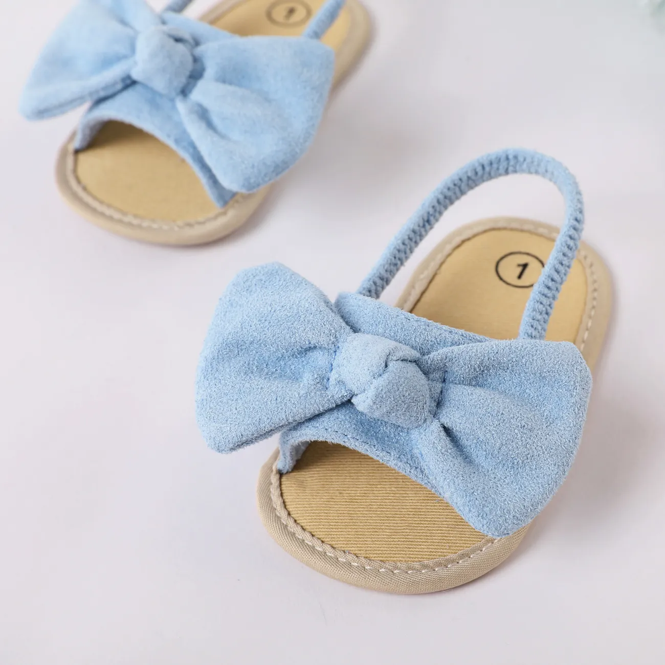 Baby / Toddler Bow Decor Slingback Prewalker Shoes Light Blue big image 1