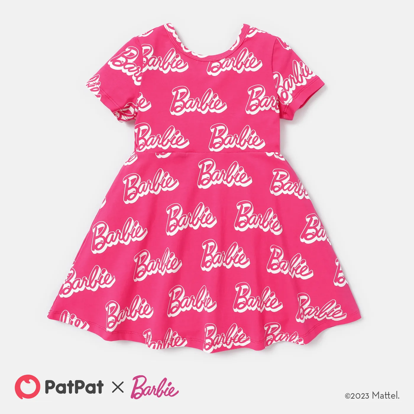 

Barbie Toddler/Kid Girl Letter Print Short-sleeve Cotton Dress