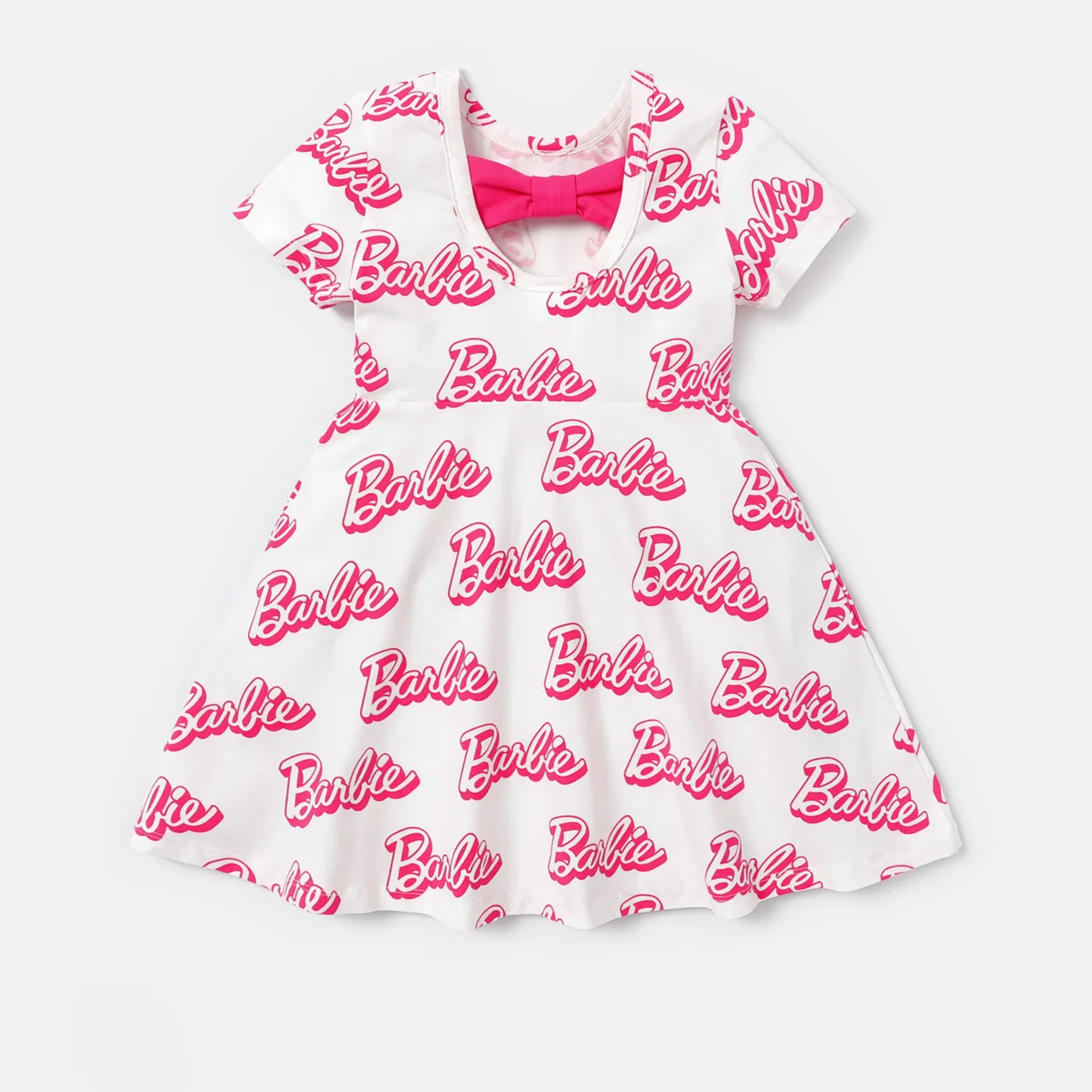 

Barbie Toddler/Kid Girl Letter Print Short-sleeve Cotton Dress