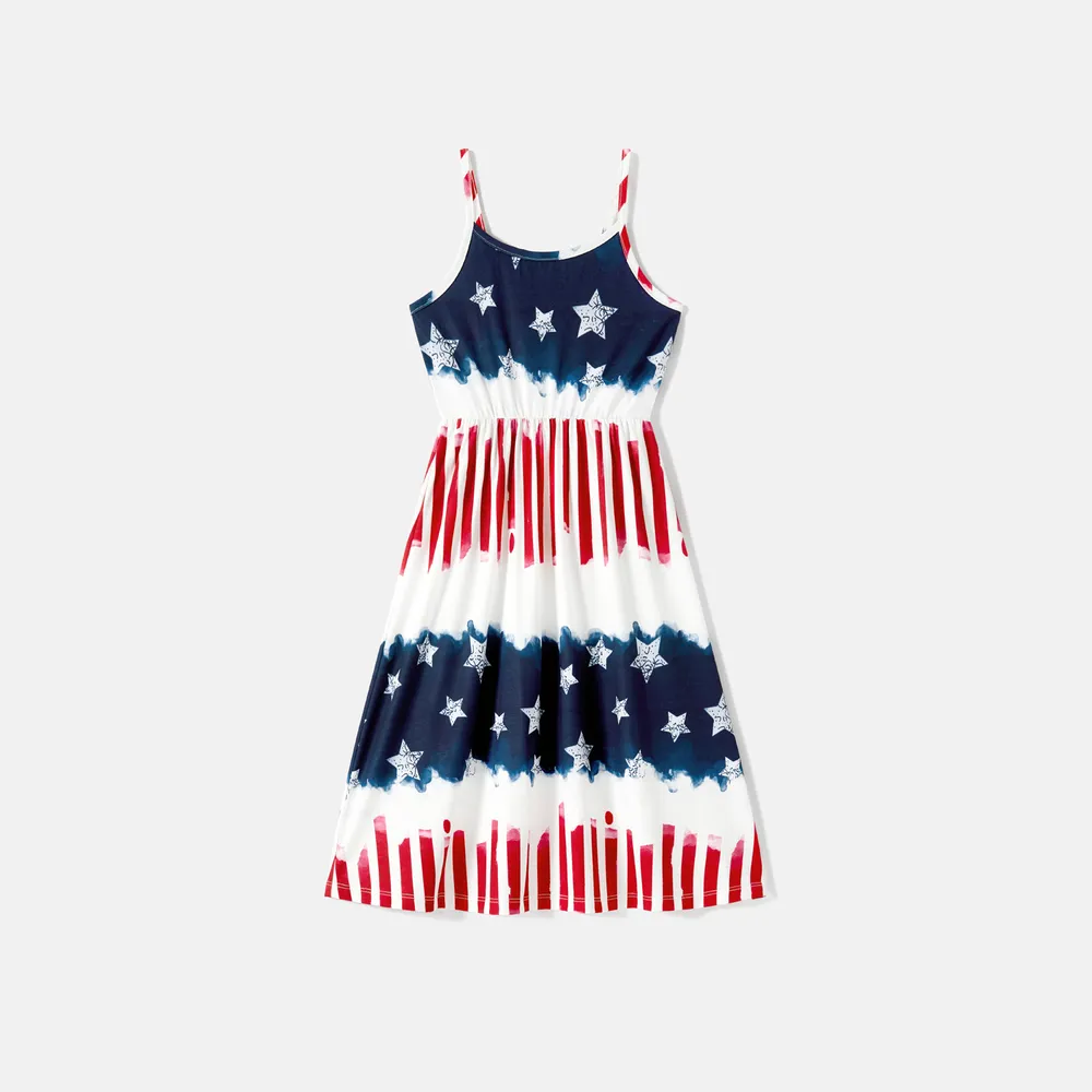 Independence Day Family Matching Allover Star Print Naia™ Cami Dresses and T-shirts Sets  big image 9