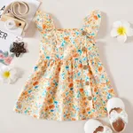 1pc Baby Girl Sleeveless Floral casual Dress Multi-color