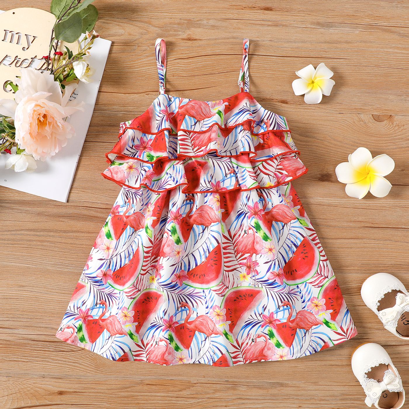 

Toddler Girl Floral Print Layered Slip Dress