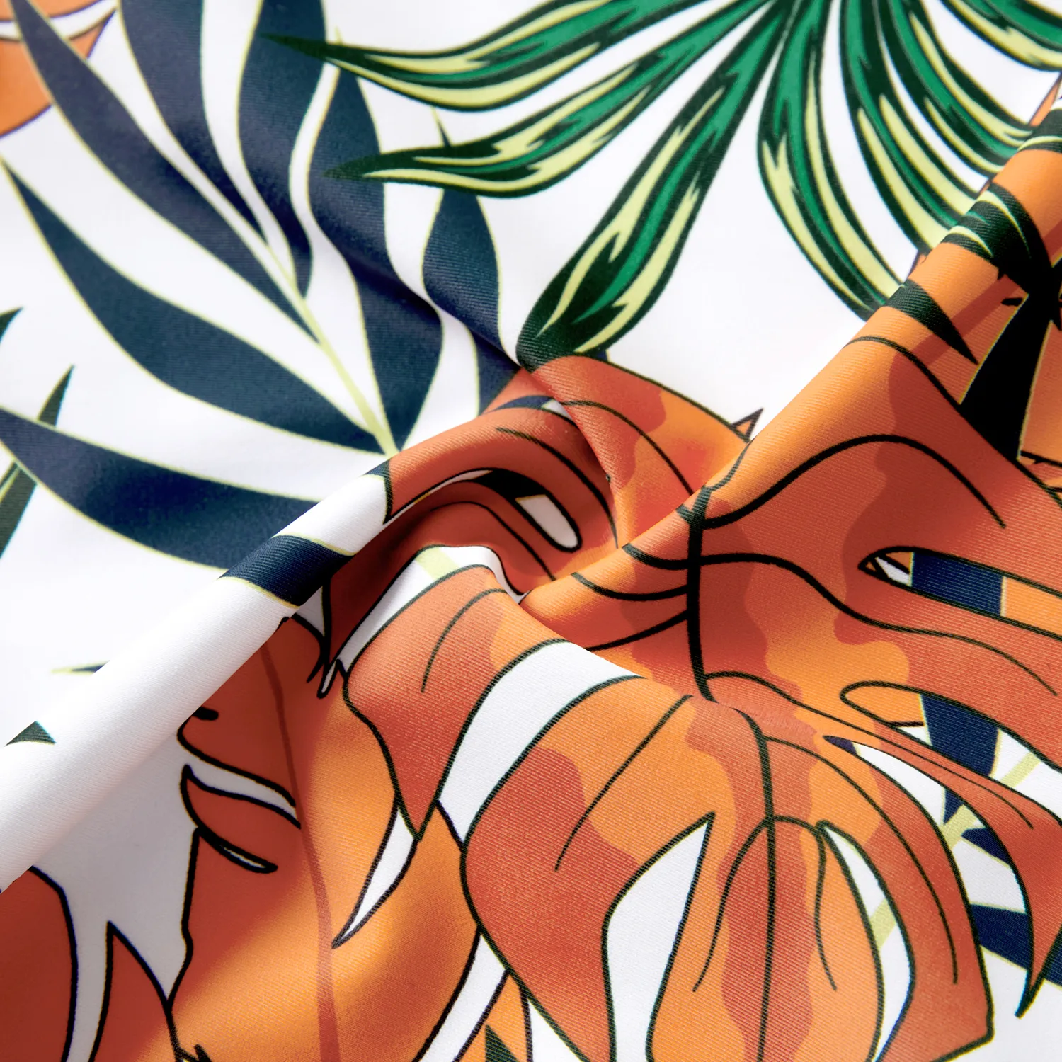 Family Matching Tropical Plant Print Two-piece Swimsuit and Swim Trunks Shorts  image 5