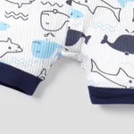 Baby Boy Cotton Ribbed Allover Shark Print Short-sleeve Romper  image 4