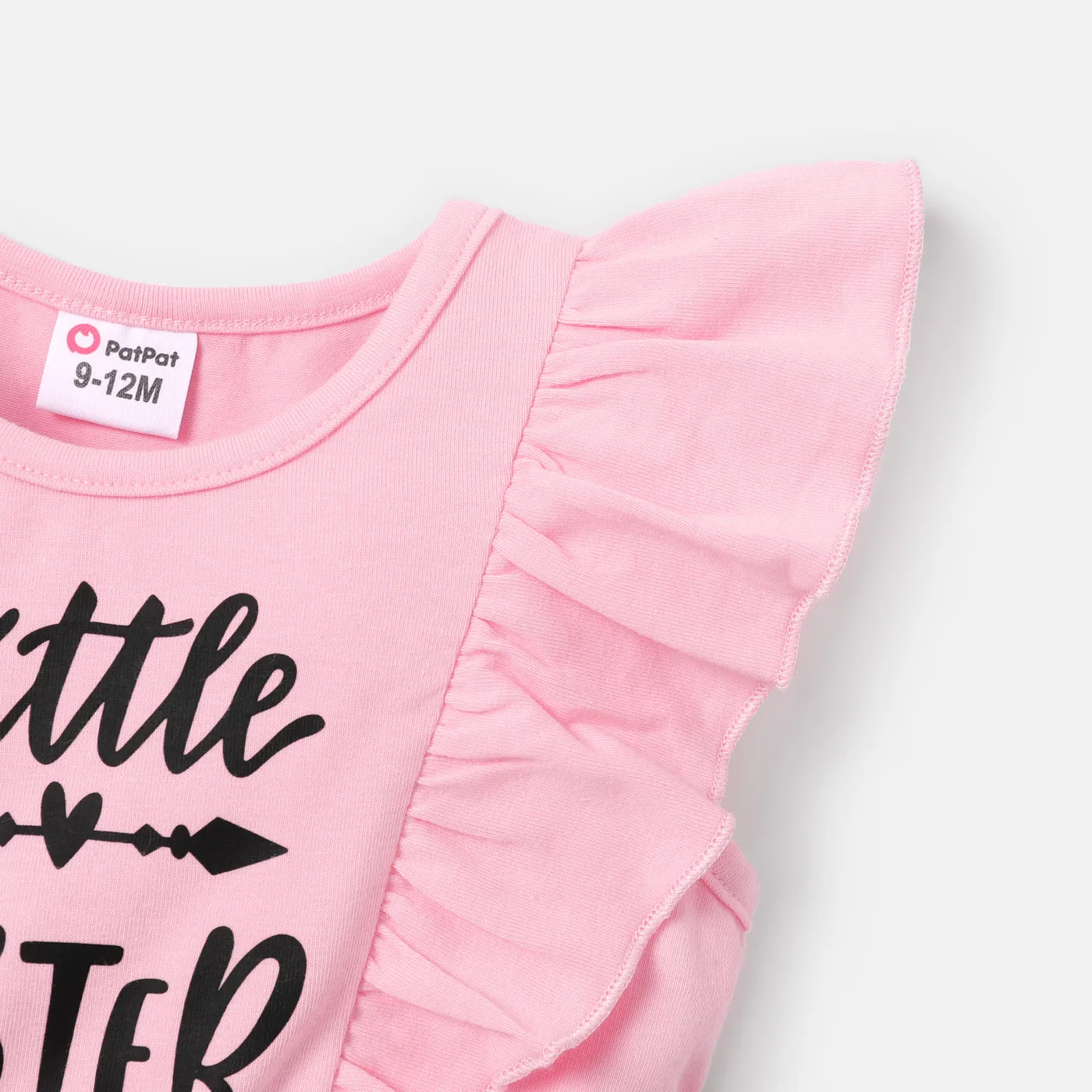 Baby Girl Sleeveless Cotton Ruffled Letter Print Colorful Dots Mesh Fairy Dress Pink image 3