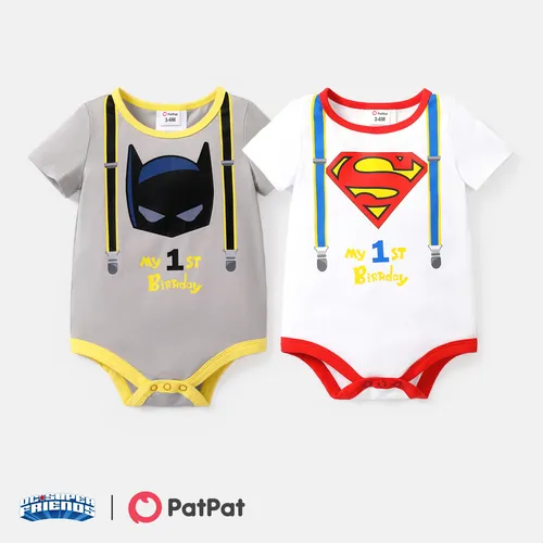DC Super Friends Baby Boy Cotton Short-sleeve Graphic Romper