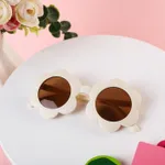 Kids Fashion Flower Shape Frame Decorative Glasses (With Glasses Case) Beige