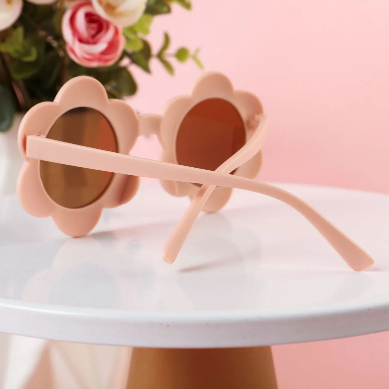 Lunettes décoratives à cadre en forme de fleur pour enfants (avec étui à lunettes) Rose big image 1