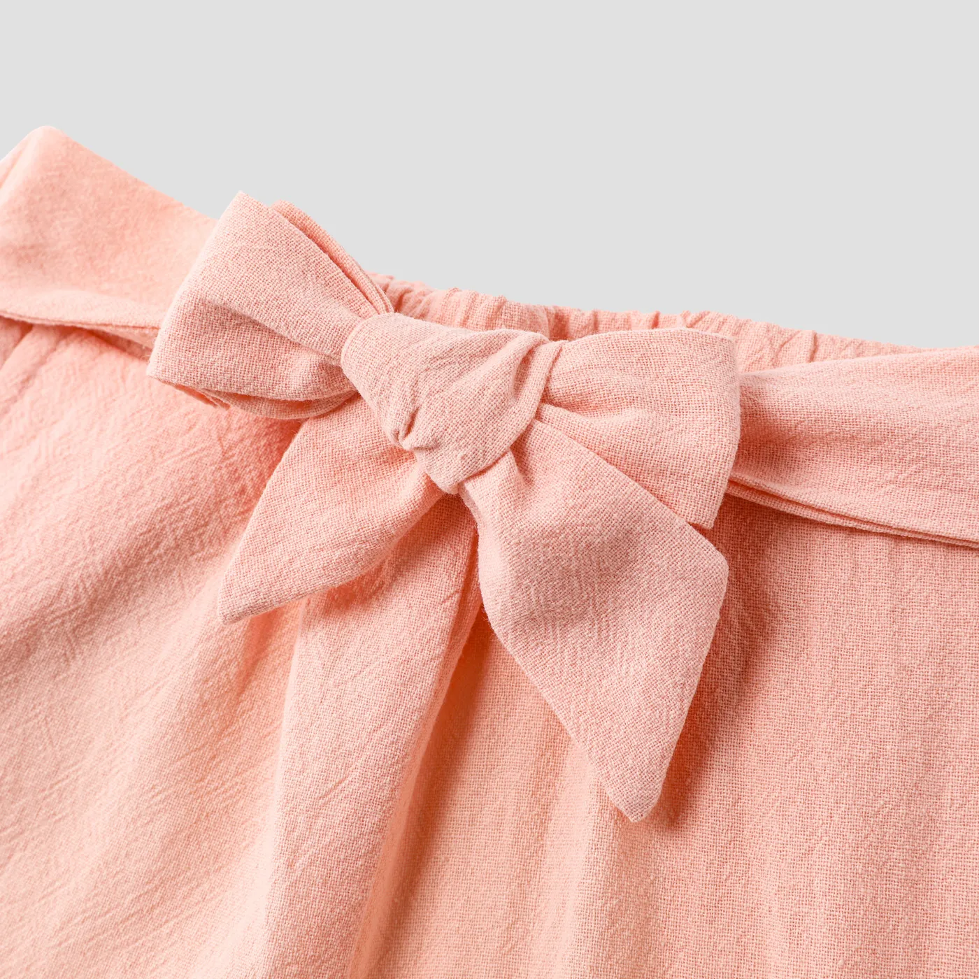 2pcs Toddler Girl 100% Cotton Butterfly Embroidered Ruffled Sleeveless Tee and Belted Shorts Set  image 4