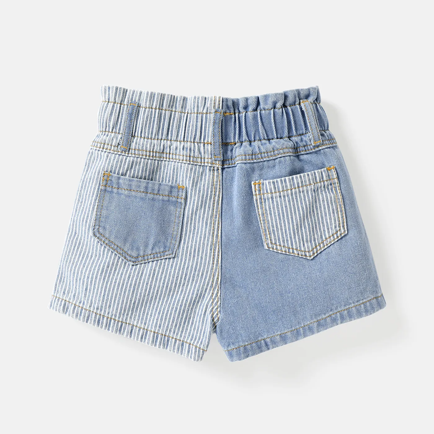 Toddler Girl Striped Splice Denim Shorts  image 2