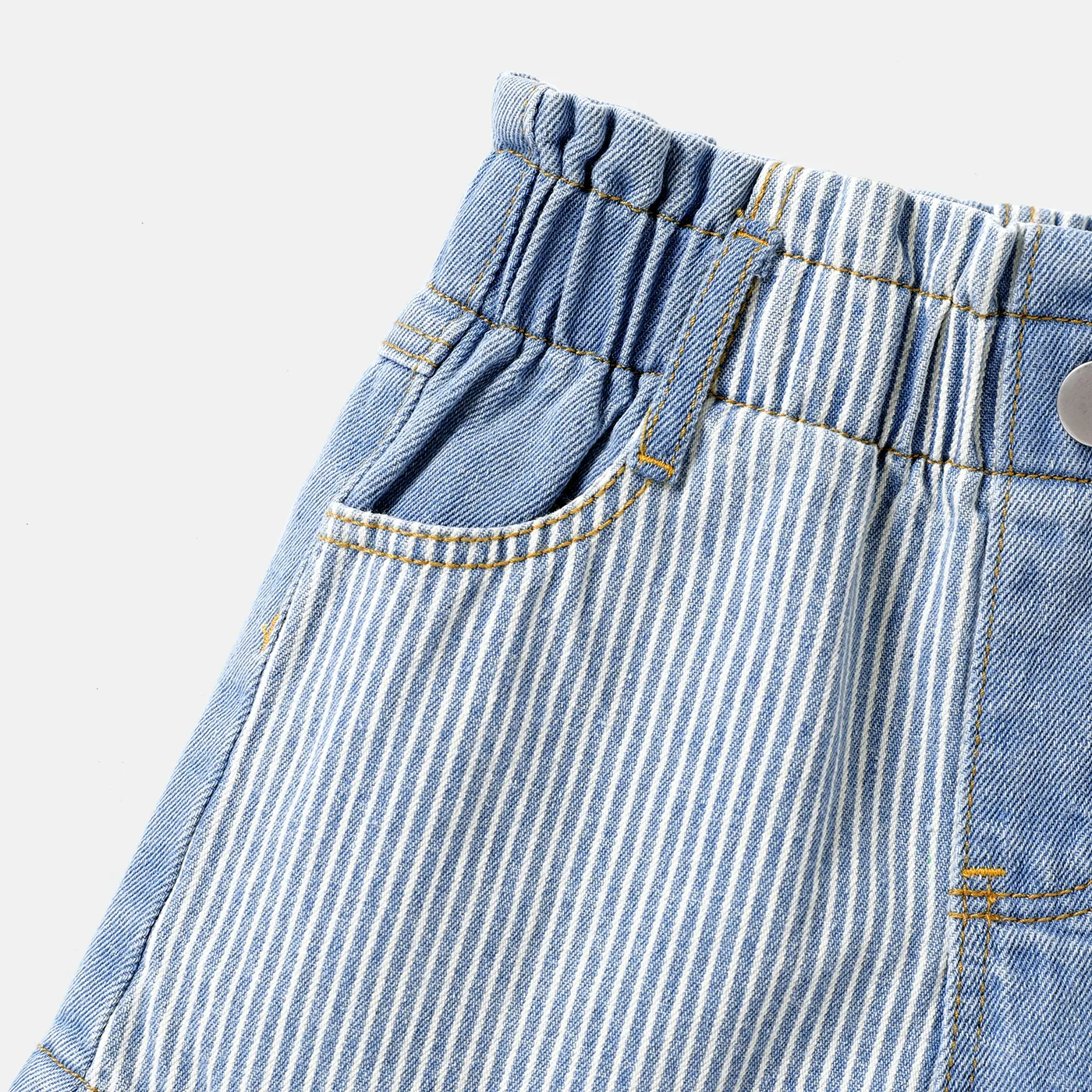 Toddler Girl Striped Splice Denim Shorts  image 4