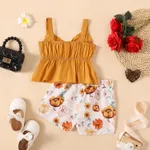 2pcs Toddler Girl Bowknot Design Camisole and Floral Print Shorts Set  image 2