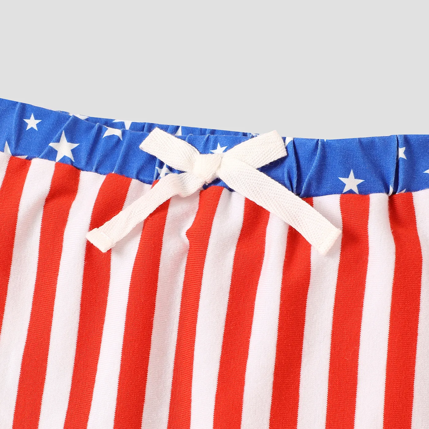 Independence Day 2pcs Baby Boy Cotton Short-sleeve Graphic Romper and Striped Shorts Set  image 4