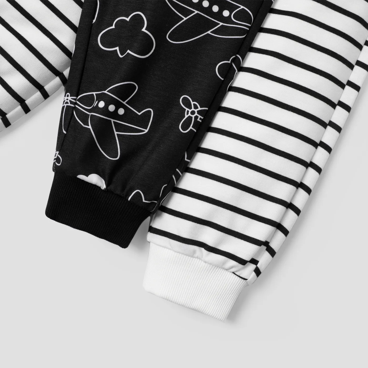 2-Pack Toddler Boy Naia  Helicopter Print/Stripe Elasticized Pants BlackandWhite image 5